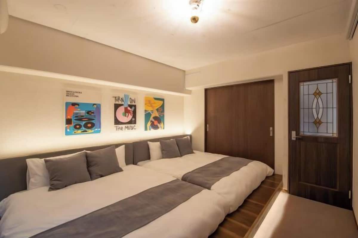 Individually decorated, individually furnished, desk, laptop workspace