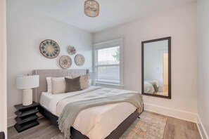 2 bedrooms, iron/ironing board, travel crib, WiFi