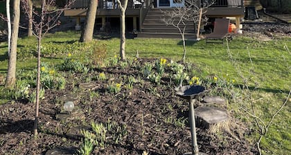 Updated 3 bedroom A-Frame CABIN on the Fox River in Princeton with WiFi, AC