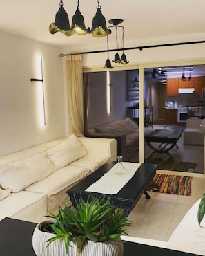 Living area - Villa Elias 1BR Upper Apt with Pool (Maleme)