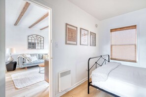 1 bedroom, iron/ironing board, travel crib, WiFi