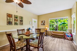 Dining - RE 413 | Walk to Poipu Beach • AC • Pool/Spa, Spectacular Garden Oasis w/ W/D and AC, Pool (Poipu)