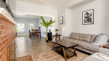 TV, fireplace, offices