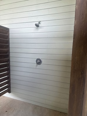 Hair dryer, towels, toilet paper