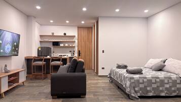 1 bedroom, desk, WiFi, bed sheets