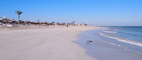 Sun-loungers, beach towels