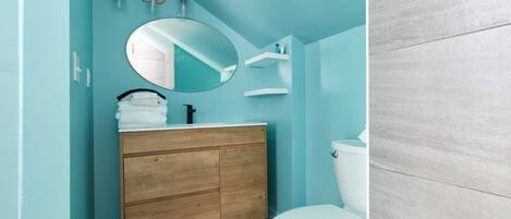 Douche, serviettes fournies