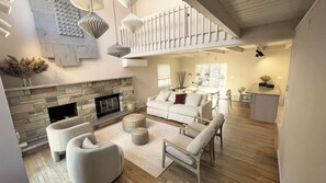 Smart-tv, eldstad och tv-spel