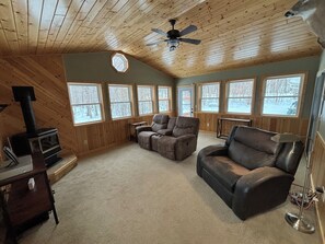 Smart-TV, peis, DVD-spiller og filmbibliotek