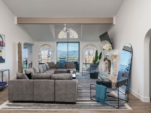 TV, fireplace, video games, offices - Sky Candy Estate - Sunrise+Sunset Views, Pool, Spa (Escondido)