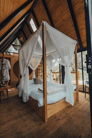 Stuga Deluxe - balkong - utsikt mot bergen