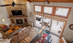 Smart TV, fireplace, table football, ping pong