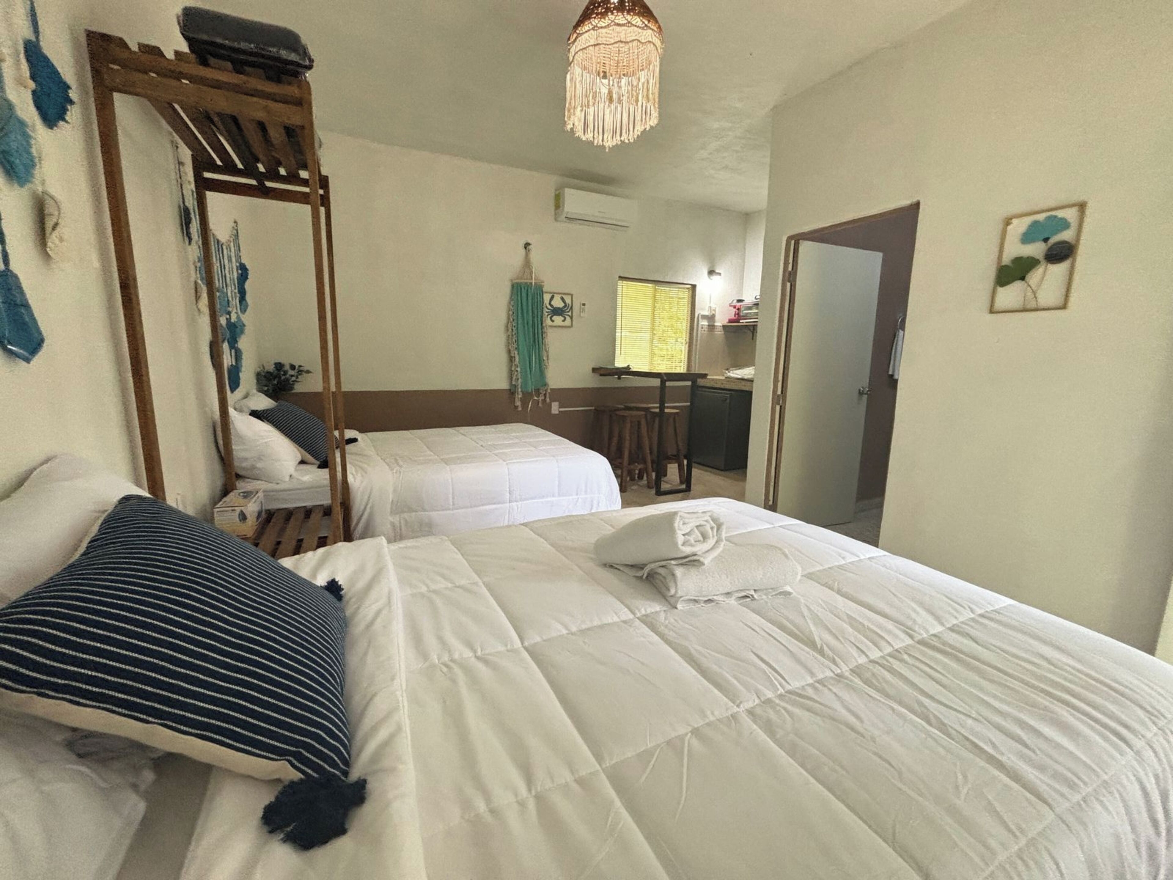 Blackout drapes, iron/ironing board (on request), WiFi (free)