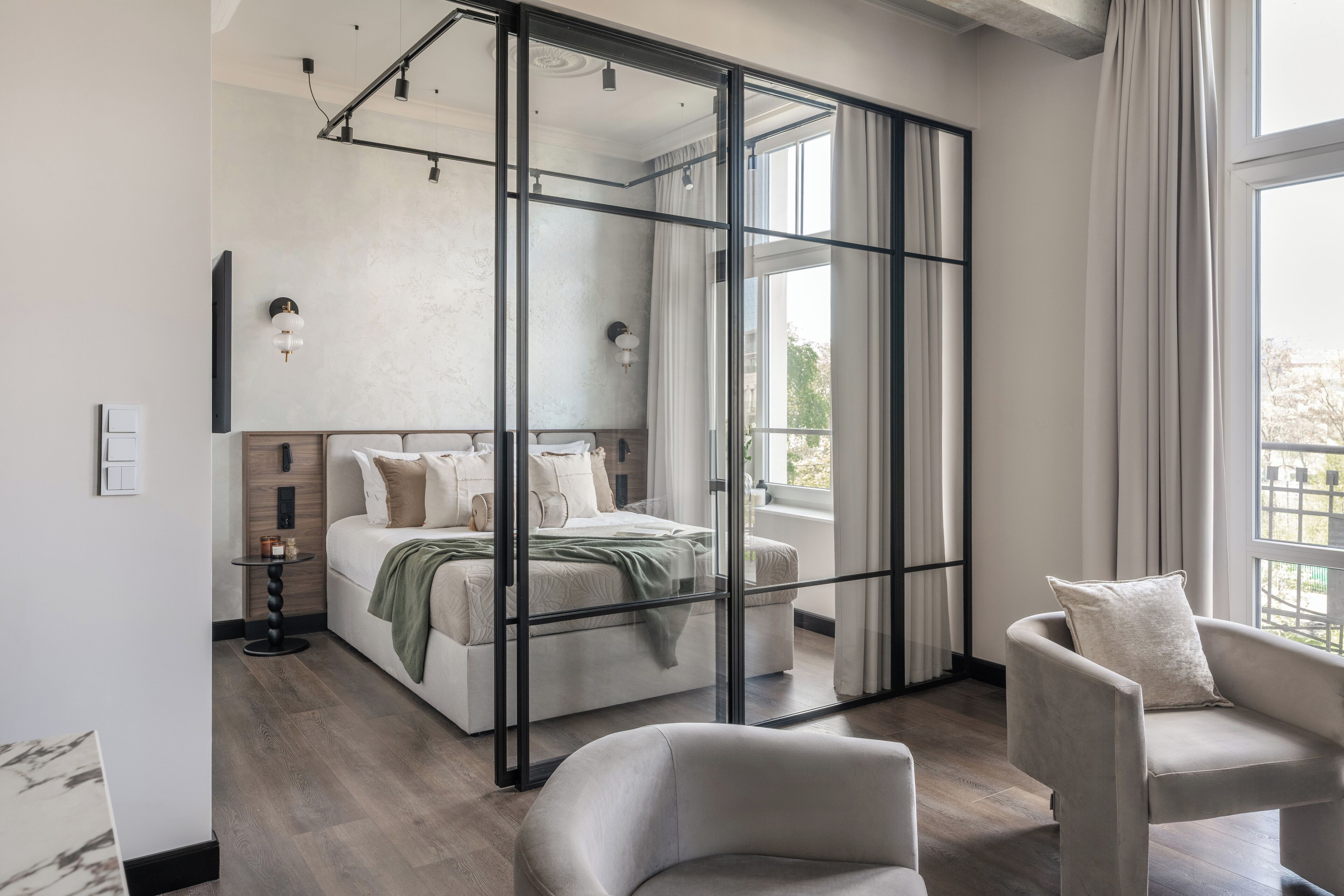Cobertura grand, sacada, vista para a cidade | Área de estar