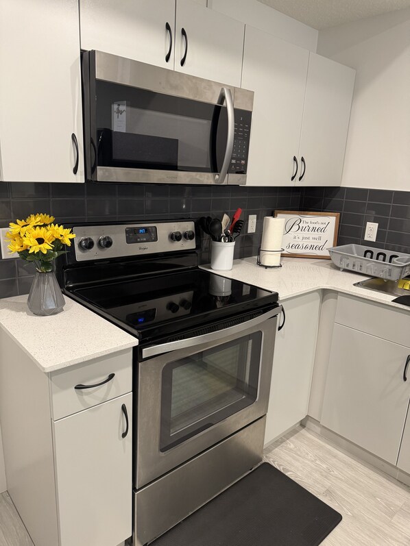 Kühlschrank, Mikrowelle, Ofen, Herdplatte