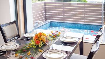 Villa, Balcony | In-room dining
