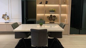 Family Apartment, Balcony, City View | In-room dining - Morich Suite sky house (Pagedangan)