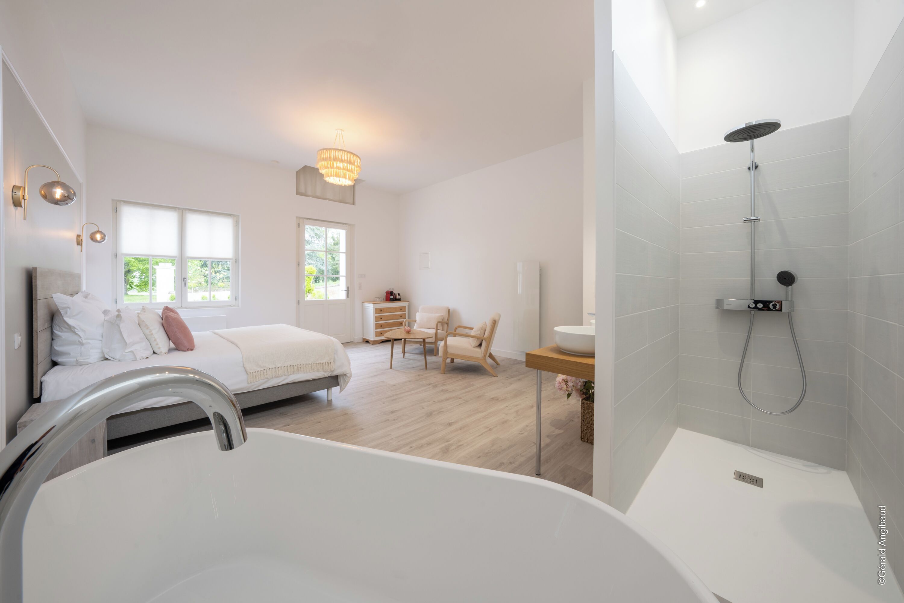 Habitación romántica doble, vistas al parque | Zona de estar