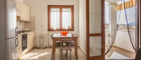 Fridge, oven, stovetop, cookware/dishes/utensils