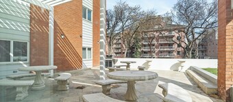 Pool/Patio/ & Private Balcony in Downtown Edmonton, Private Parisian Condo