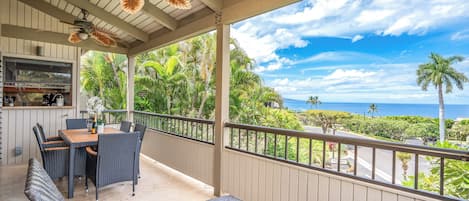 Luxury-Apartment, Meerblick, zum Garten hin | Lanai (Veranda)
