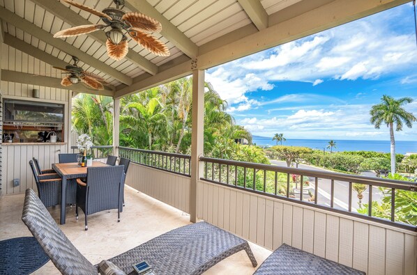 Luxury Apartment, Ocean View, Garden Area | Lanai - Refined Resort Wailea Oceanview Vistas (Kihei)