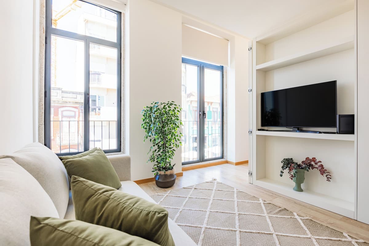 Eenvoudig appartement, 1 tweepersoonsbed met slaapbank, niet-roken | Woonruimte