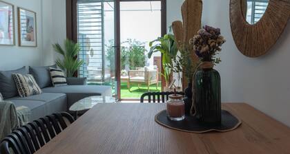 Mediterranean calm, cozy home with terrace in residential complex with pool