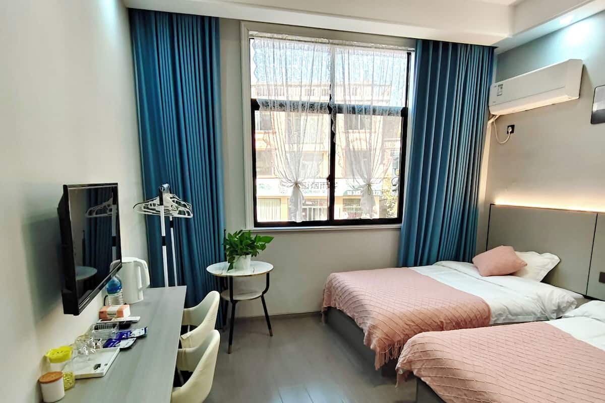 Chambre Standard avec lits jumeaux, climatisation, vue montagne