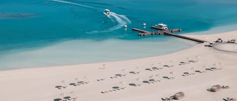 On the beach, beach umbrellas, beach bar
