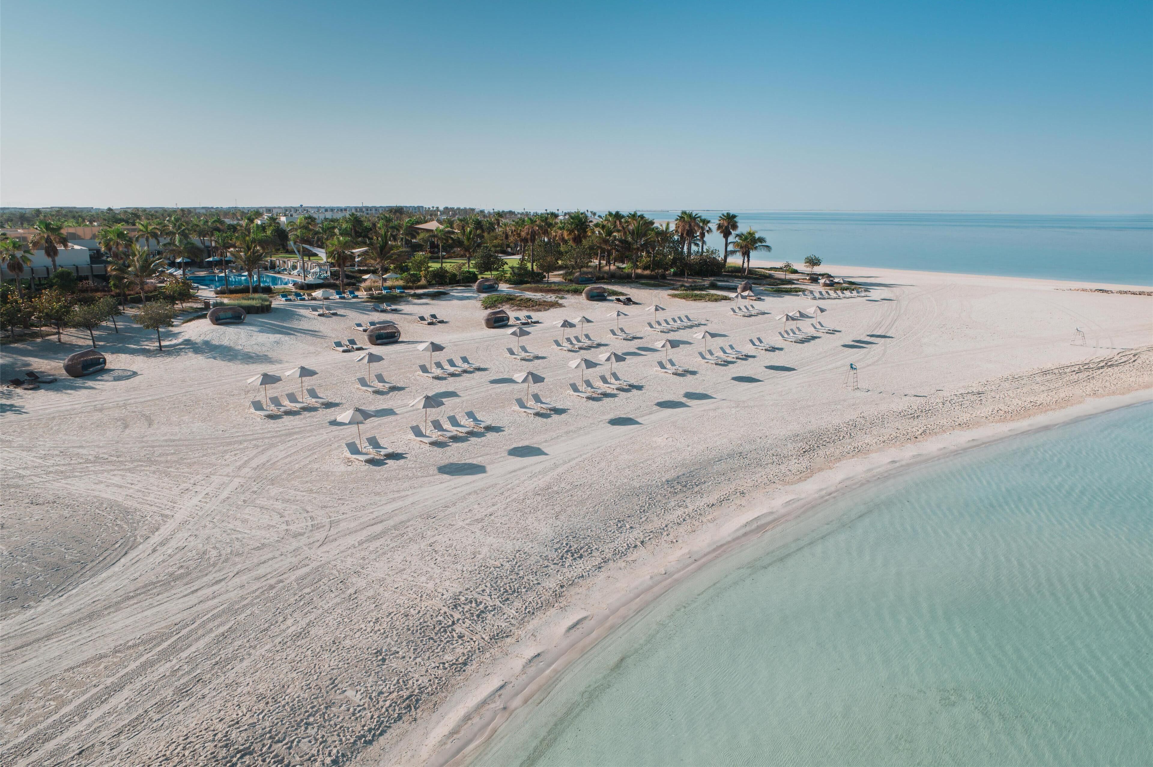 On the beach, beach umbrellas, beach bar
