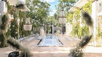 Outdoor banquet area