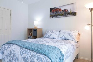 2 bedrooms, iron/ironing board, travel crib, WiFi