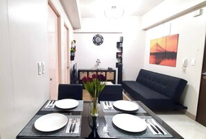 Apartment, 2 Bedrooms, Accessible, Balcony | Dining room - 2br Unit at Asmara Near St Lukes Medical Center (Quezon City)