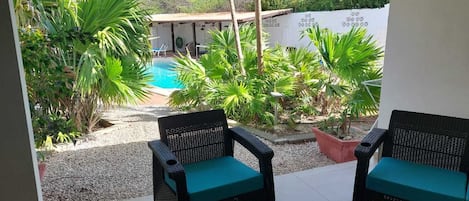 Apartamento Confort, vistas a la piscina | Terraza o patio