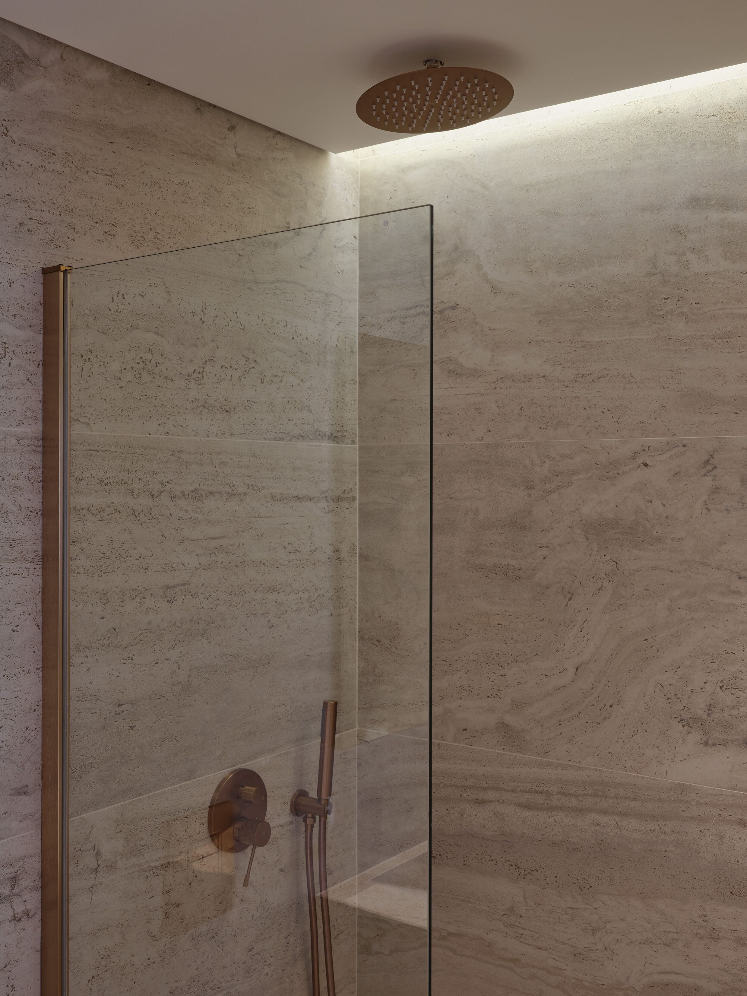 Shower, hair dryer, slippers, towels