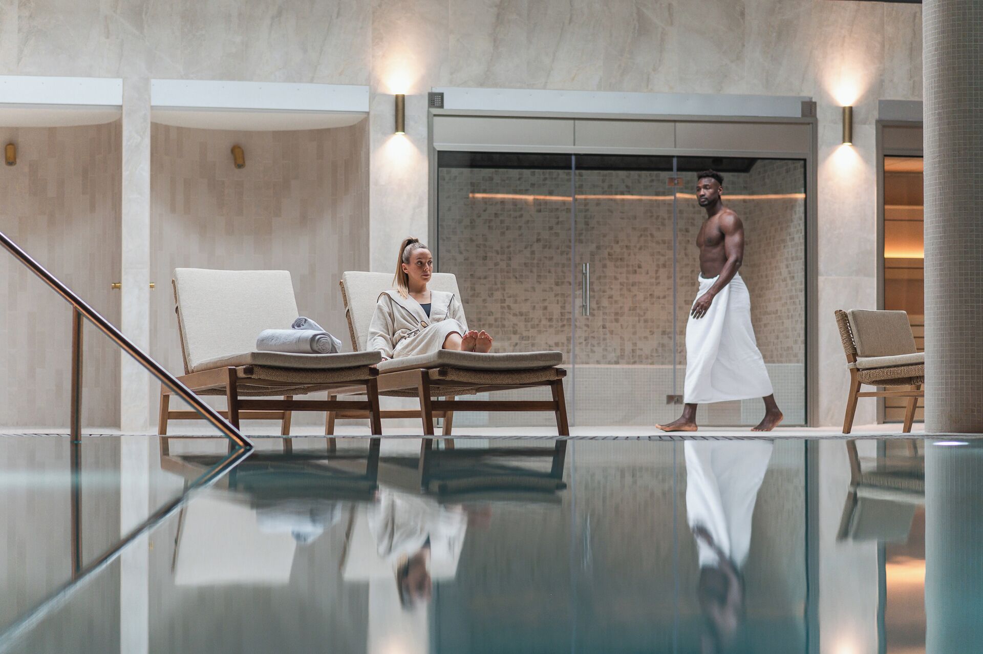 Salas de tratamientos para parejas, sauna, baño turco 