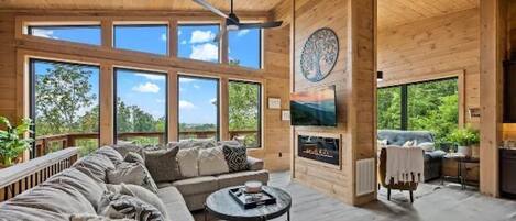 TV, fireplace, offices