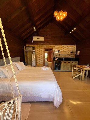 Comfort chalet, uitzicht op de binnenplaats | 1 slaapkamer, gratis wifi, beddengoed