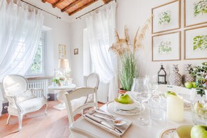 Dining - Romantic Farmhouse with Oversize Panoramic Pool (Lucca)