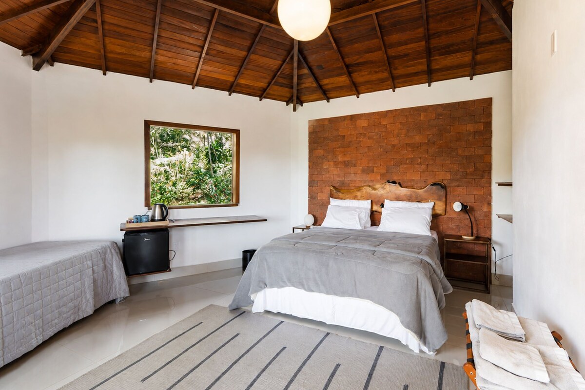 Chalé Jatobá - Pousada Terra de Gigantes - Chapada Diamantina | 1 habitación, ropa de cama de alta calidad y wifi gratis 