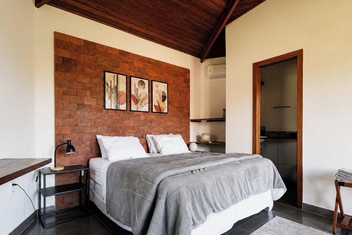 Chalé Manacá - Pousada Terra de Gigantes - Chapada Diamantina | 1 habitación, ropa de cama de alta calidad y wifi gratis 