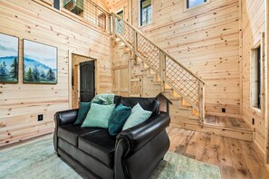 TV, fireplace, offices - Greenhouse Cabin • Forest Views & Serenity (Cosby)