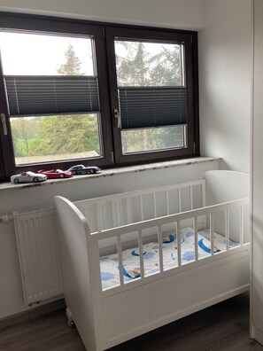 2 bedrooms, iron/ironing board, travel crib, free WiFi