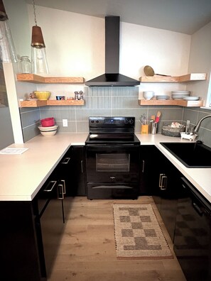 Fridge, oven, stovetop, dishwasher