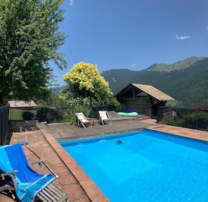 Piscine extérieure, piscine chauffée