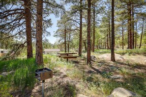 Outdoor dining - Spring Special! Skyline Pines & Mountain Retreat! Hot Tub/AC/Views! (Flagstaff)