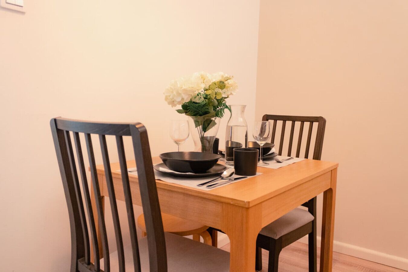 Perfect dining setting for two, where every meal feels special.