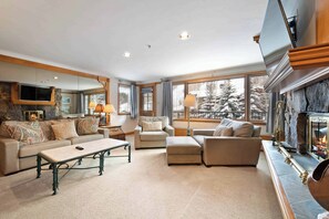 TV, fireplace - Lodge Tower 387 Two Bedroom (Vail)