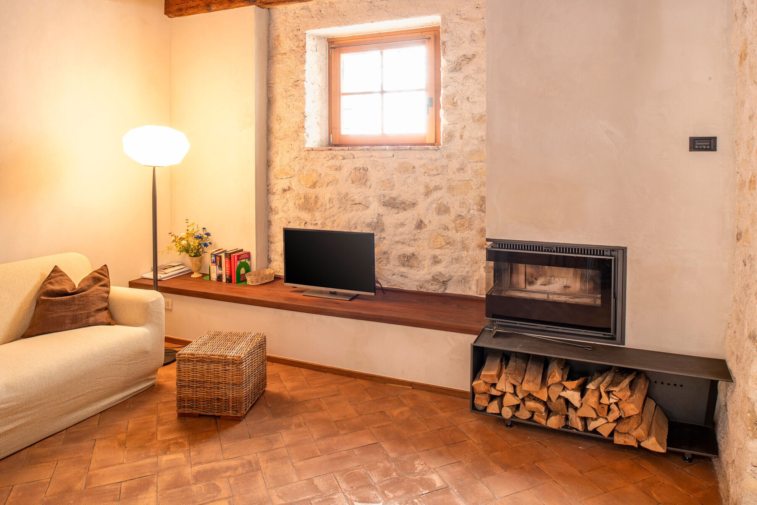Fernseher, Kamin